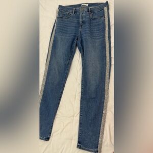 LOFT Blue Jeans with Silver Beading on Sides